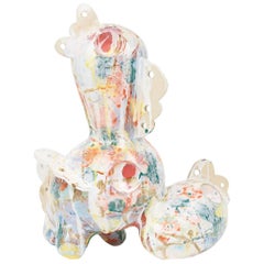 Multi-Colored Contemporary Ceramic Sculpture Cloudscape