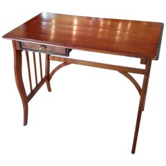Small Art Deco Travel Desk Early 20th Century Ash / Beechwood Restored Polished