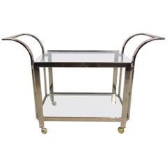 Elegante carrello da portata in ottone del Mid Century Modern