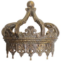 Antique Early 19th Century Louis XIV Style Bed Corona Crown Shaped Canapé