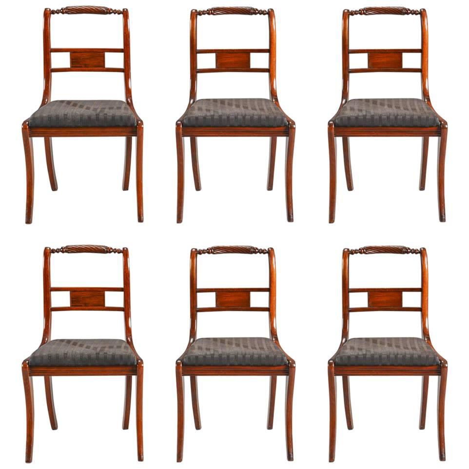 Set of Six English Regency Dining Chairs