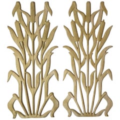 Pair of Architectural Cast Iron Wall Hanging