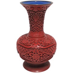 Vintage Chinese Red Cinnabar Vase