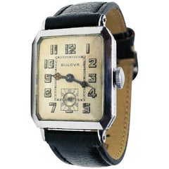 Vintage Men's 1928 Art Deco 14-Karat Gold Filled Bulova Wristwatch