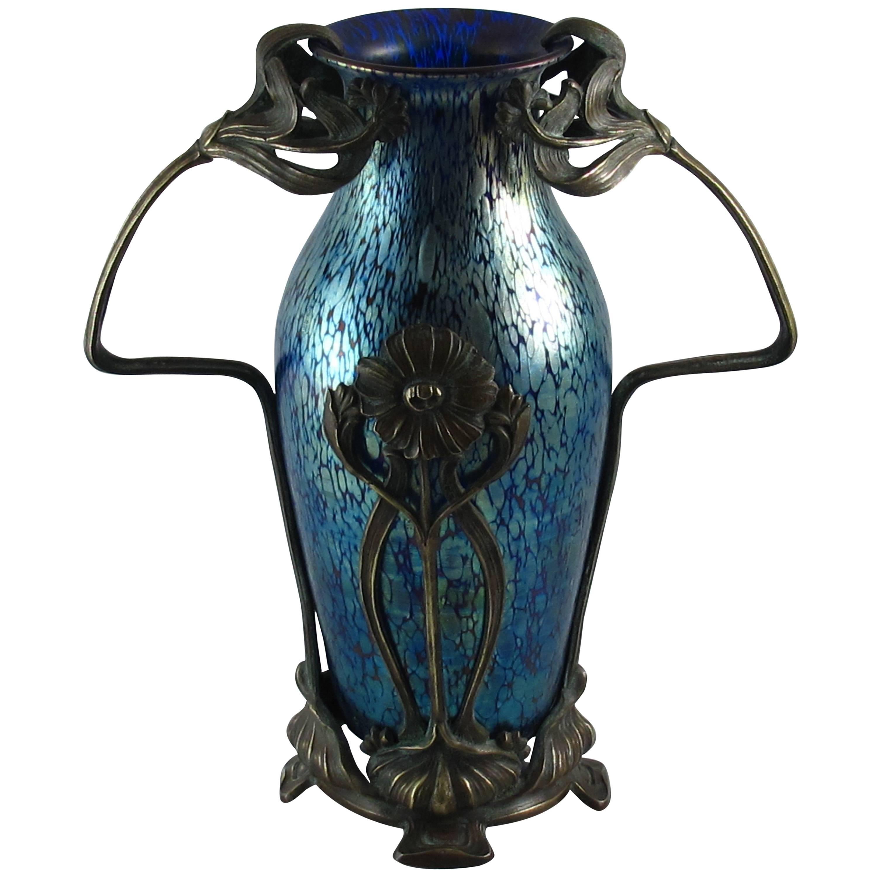 Art Nouveau Loetz Papillon Vase For Sale