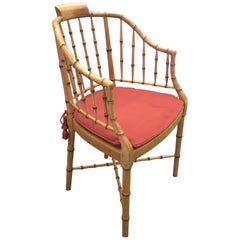 Regency Style Faux Bamboo Armchair