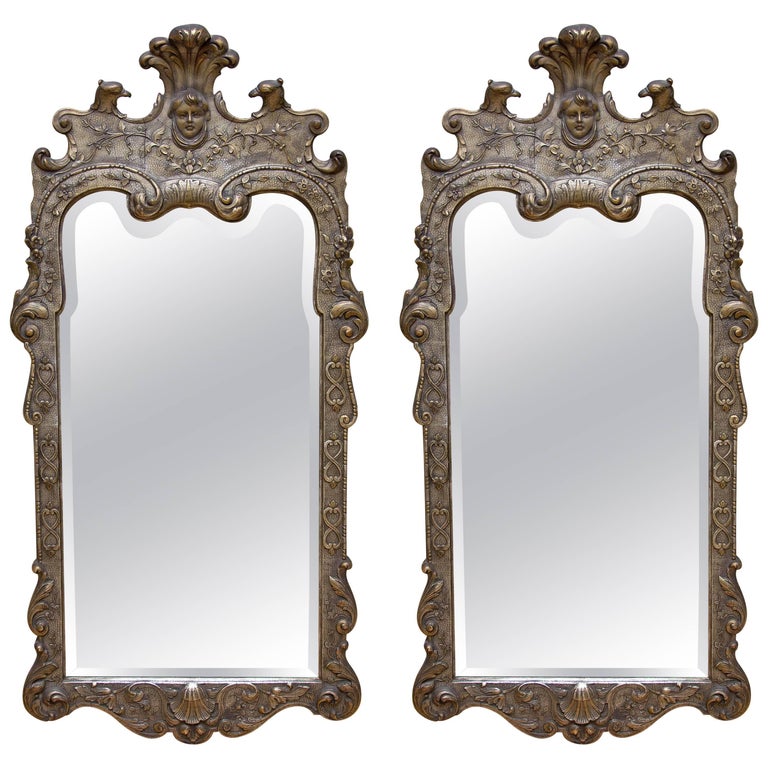 Pair of Antique Gilt Mirrors For Sale at 1stDibs