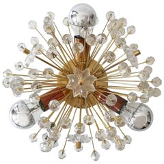 Gilt Brass Wall Lamp Dandelion by Emil Stejnar for Rupert Nikoll, Vienna, 1970s