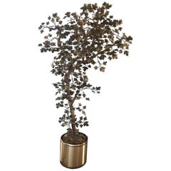 Midcentury Metallic Brass Tree Attributed to Curtis Jere