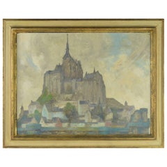 Julien Célos Painting, Saint Michael's Mount View, Belgian School