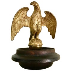 American Gilt Bronze Model of an Eagle on an Orb with Spread Wings