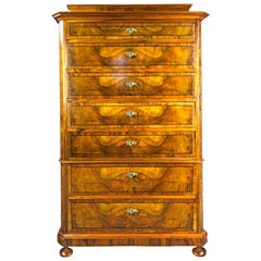 Tall Commode Danish Biedermeier 7 Drawers 19th Century - RETIREMENT SALE