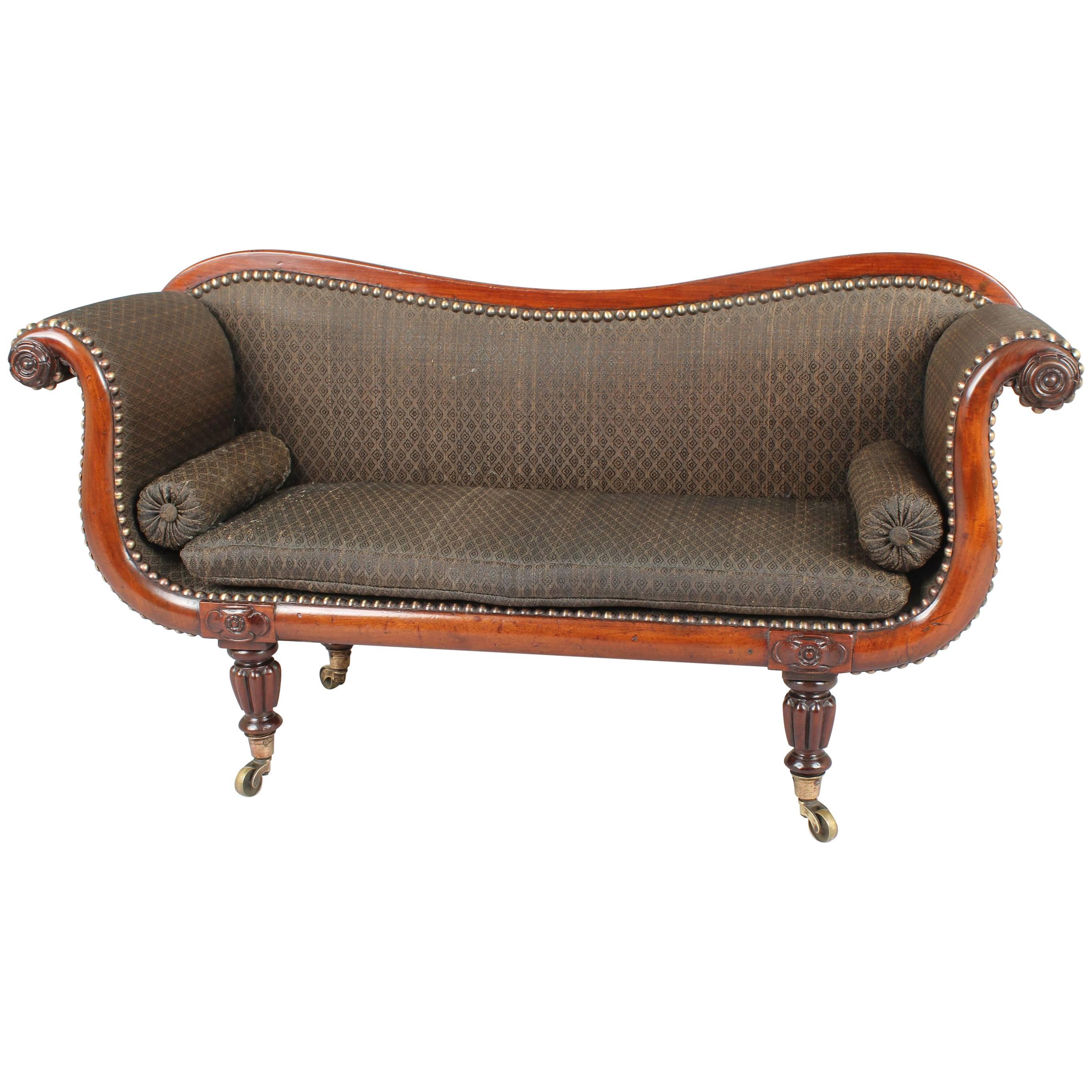 Rare George IV Period Mahogany Miniature Sofa For Sale