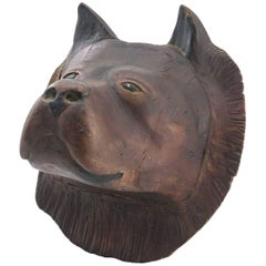 Carved Folky Dog Head