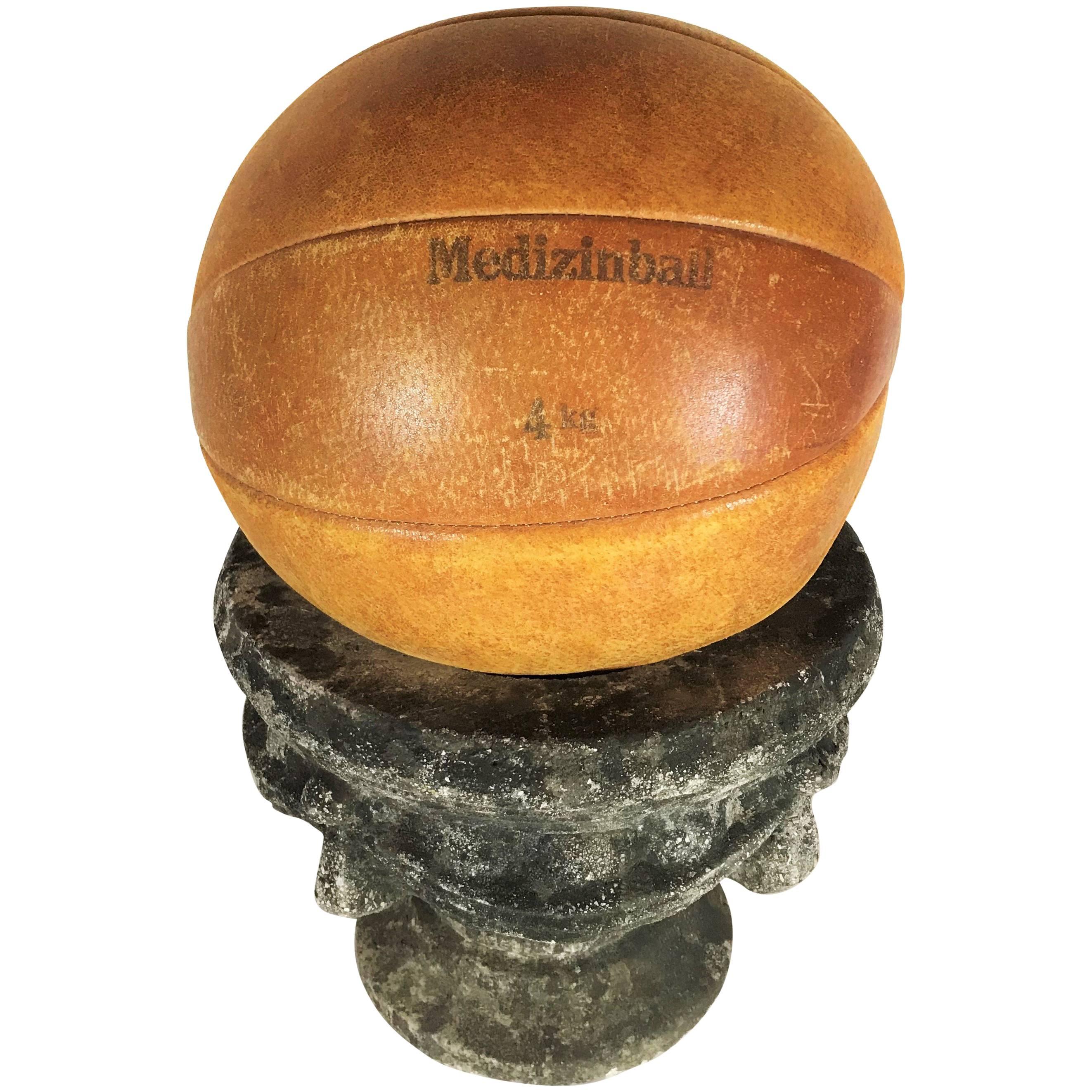 Vintage Leather Medicine Ball, 1930s Germany