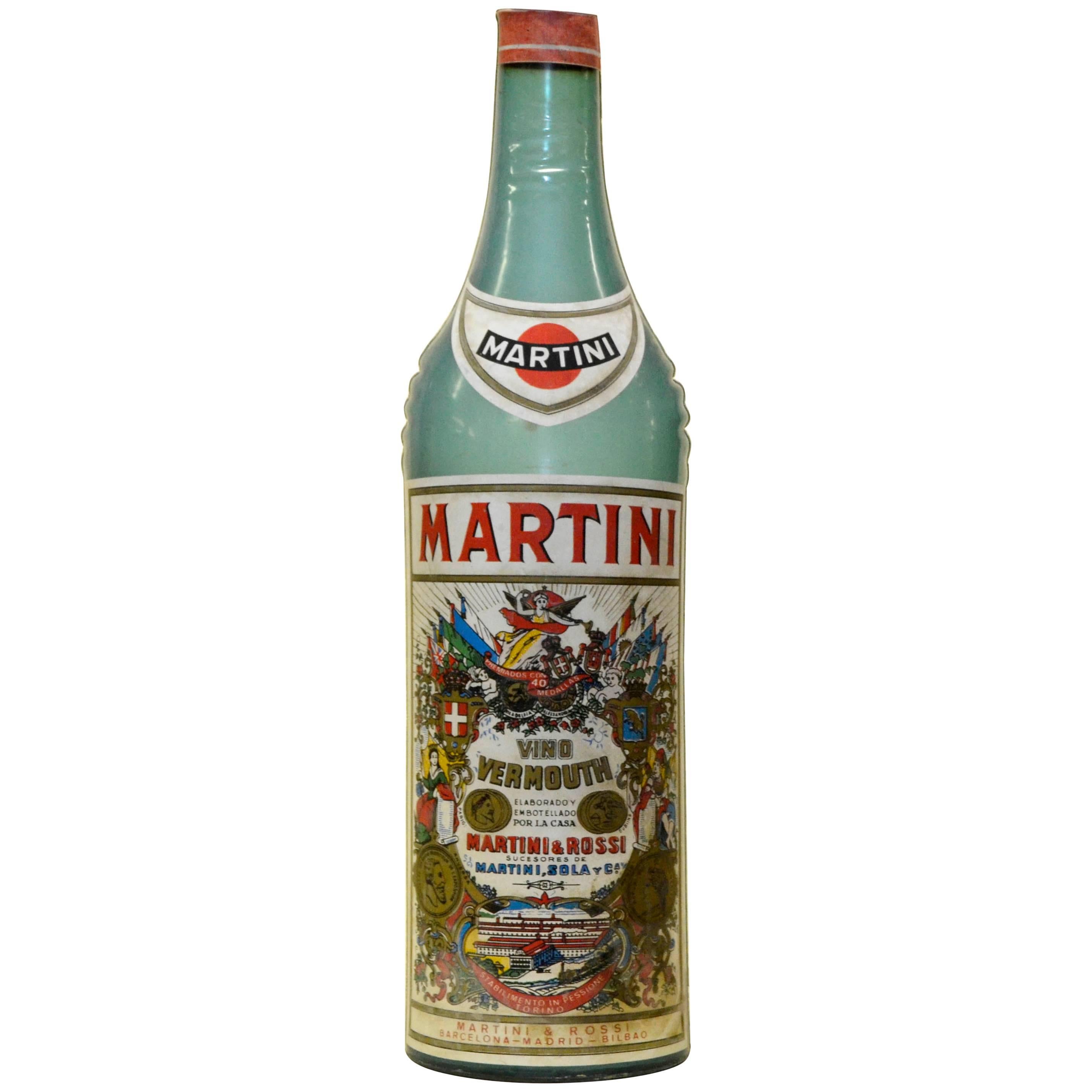 1970s Large Spanish Inflatable Martini & Rossi Promotion Plastic Bottle For Sale