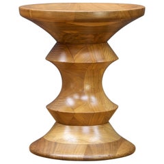 1970s Ray Eames Time Life Walnut Apple Core Stool Table Chess Plant Stand Rustic