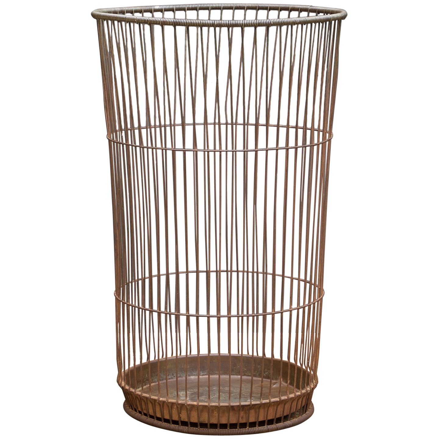 1920s Wastebasket Factory Office Lattice Wire Trash Can Vintage