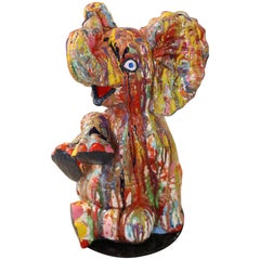 Mauro Oliveira Sculpture of an Playful Baby Elephant