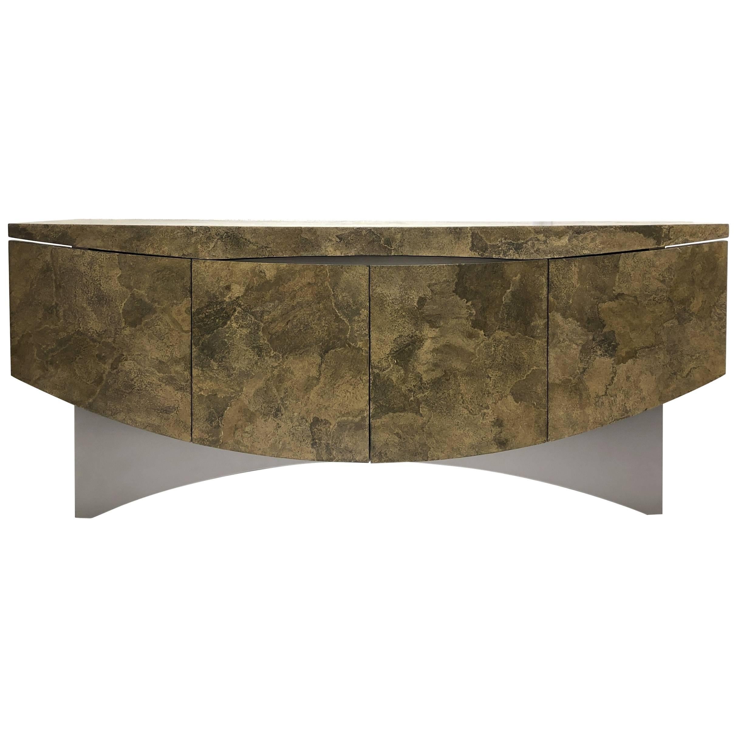 Sculptural Faux Stone and Lacquer Cabinet by Steve Chase For Sale
