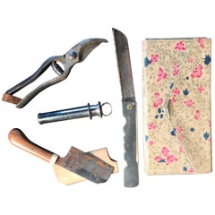 Kit d'outils antiques japonais comprenant quatre outils de taille professionnels pour bonsaïs