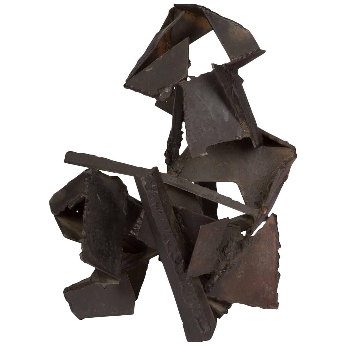 Brutalist Style Abstract Metal Sculpture
