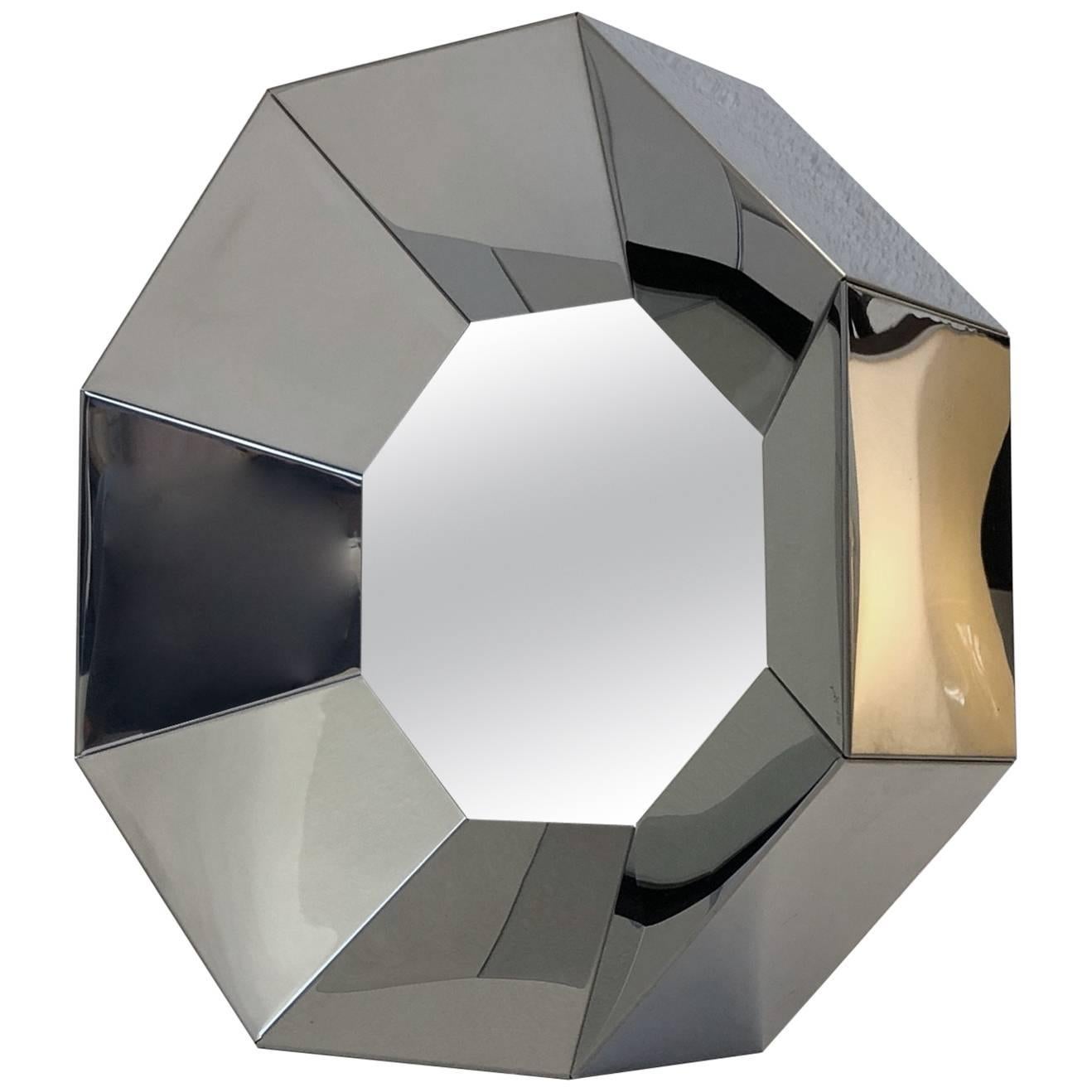 Octagonal Shape Chrome Mirror by Curtis Jere