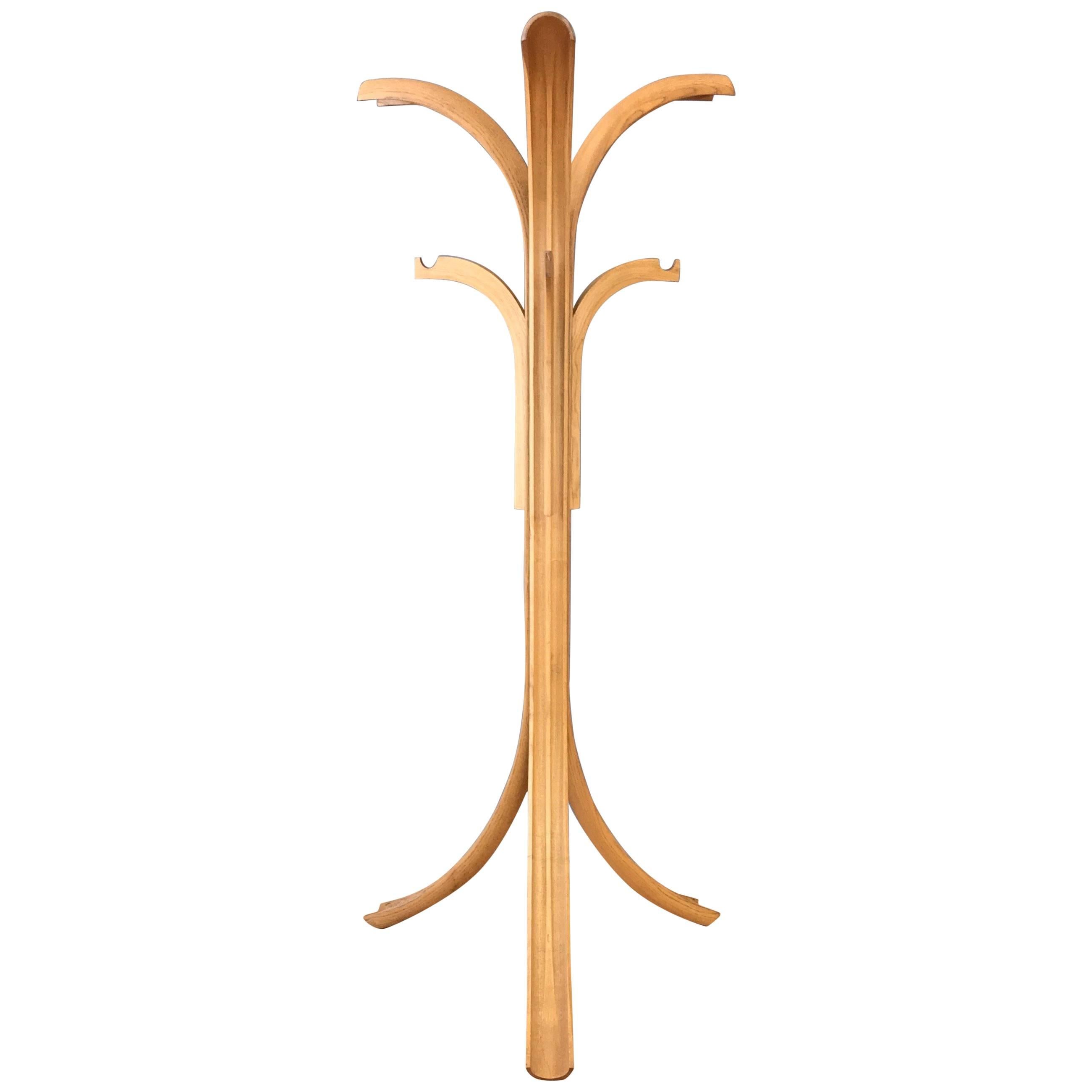Vintage Sculptural and Organic Solid Oak Coat Rack at 1stDibs solid