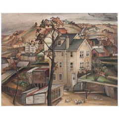 Huile sur toile - Scène de Manayunk par Grace Gemberling Keast