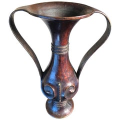 Japanese Mimikuchi "Flying Handled" Bronze Flower Vase, Classic Japan Form