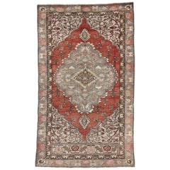 Alfombra turca vintage de Oushak para el recibidor, la entrada o el pasillo, de estilo rural francés