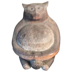 Tanuki japonais ancien sculpté à la main Unique en son genre:: Miwa