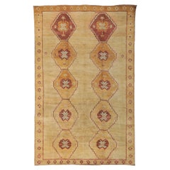 Retro Kurdish Kars Rug, Mid-Century Modern Meets Tribal Enchantment