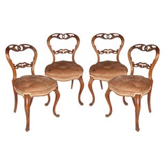 Set of Four Vintage Wooden Chairs