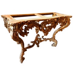 19th Century French Gilt Console Table in Louis XV Style