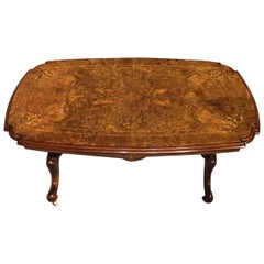 Beautiful Burr Walnut Inlaid Victorian Period Antique Coffee Table