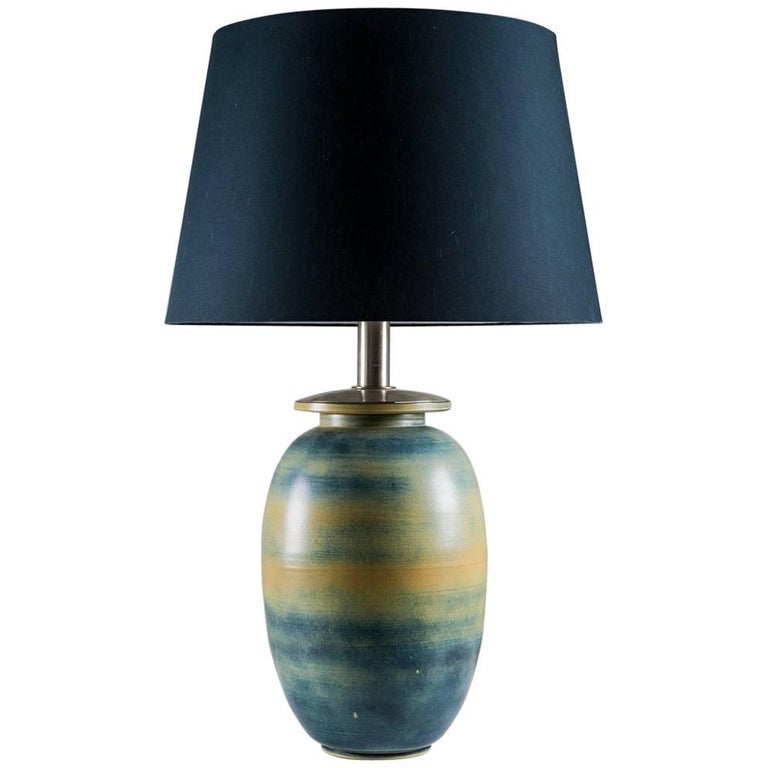 Extra Large Ceramic Swedish Midcentury Table Lamp By Nar Nylund Extra Large Ceramic Swedish Midcentury Table Lamp By Nar Nylund For