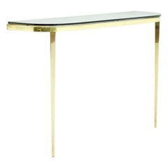 Solid Brass and Glass Wall Console, 1960s
