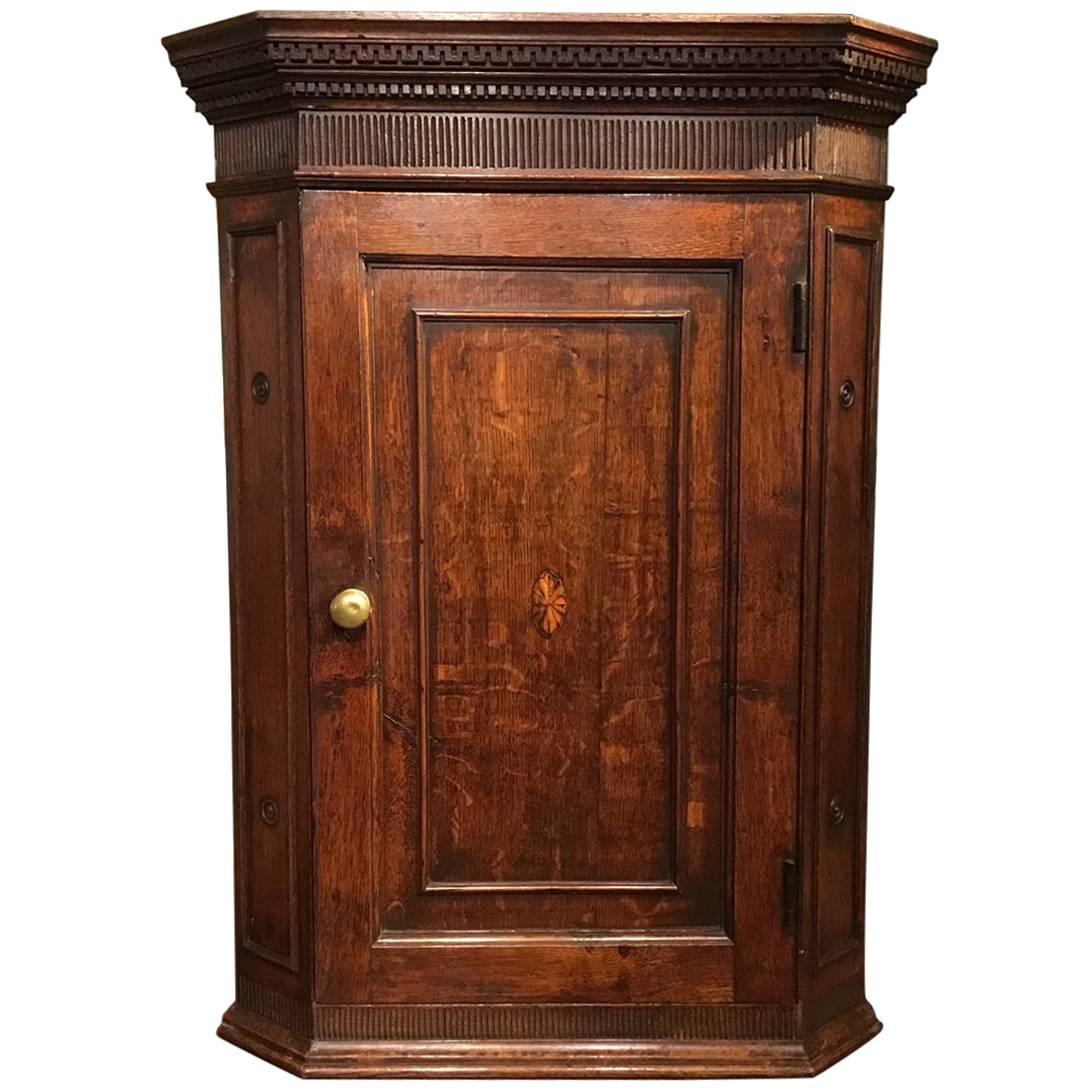 Oak George III Period Antique Corner Cupboard