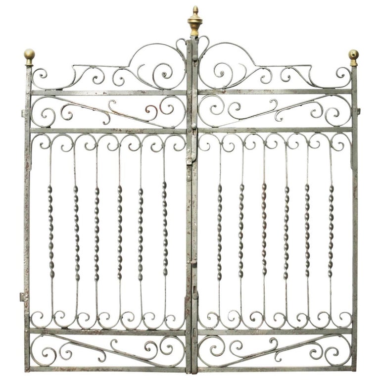 French Wrought Iron Garden Gate or Fence at 1stdibs