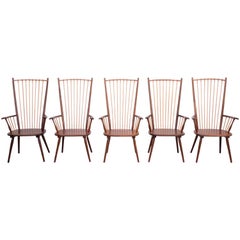 Set of Five Albert Haberer Arm Chairs for H. Fleiner Stuttgart, Germany, 1950s