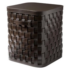 Demetra Brown Square Tall Basket with Lid