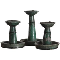 Set di lampade a olio smaltate cinesi, anni '20