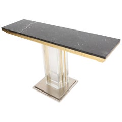 Nero Marble and Perspex Console