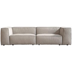Sifnos Handmade Contemporary Sofa, Modular, Fabric Cover, Fixed Seat & Backrest