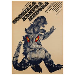 Vintage Godzilla Vs. Hedorah Polish Film Poster, Zygmunt Bobrowski, 1973