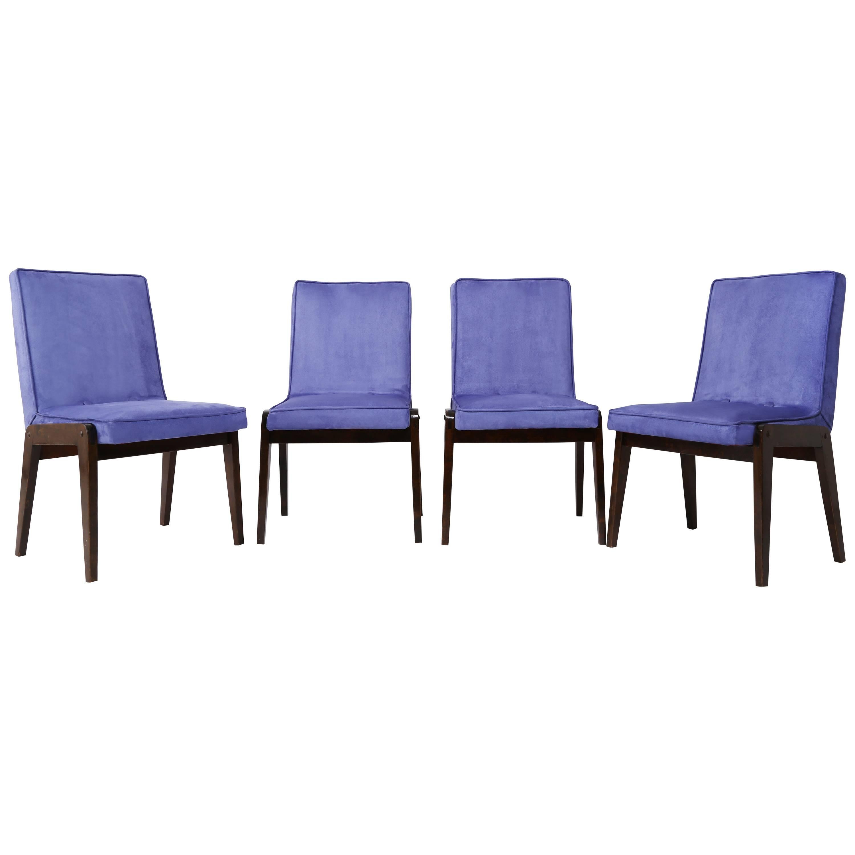Set of Four Mid Century Mini Aga Pantone Ultra Violet Chairs, Europe, 1960s For Sale