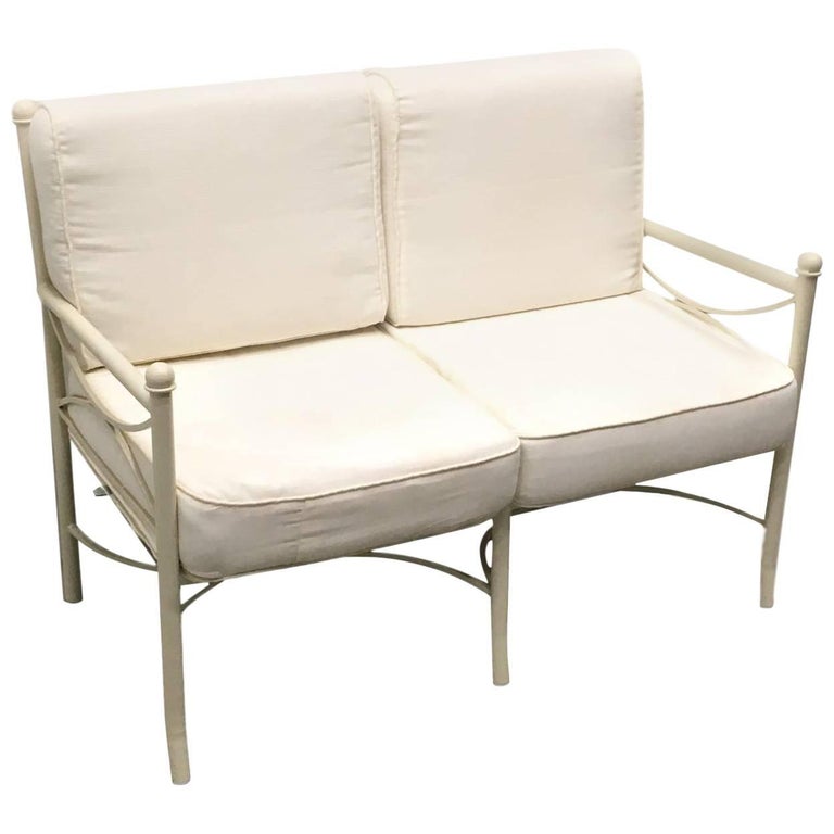 Set of Garden Furniture with Two Armchairs and One Sofa in Iron
