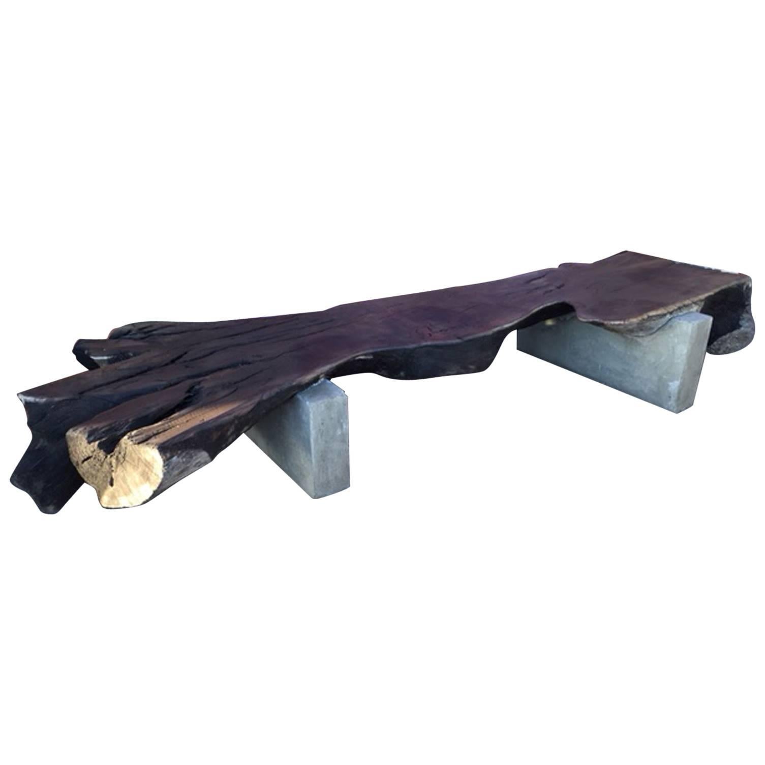 Organic and Concrete Bench For Sale