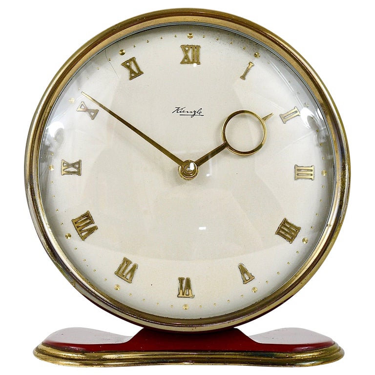 Kienzle Art Deco Red Table Clock, Heinrich Möller, Germany, 1930s at